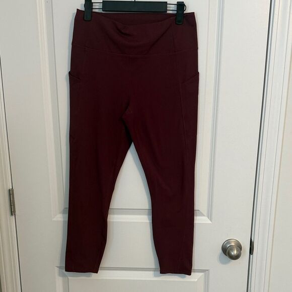 Fabletics PureLuxe Burgundy Leggings - 23” inseam - Picture 1 of 3